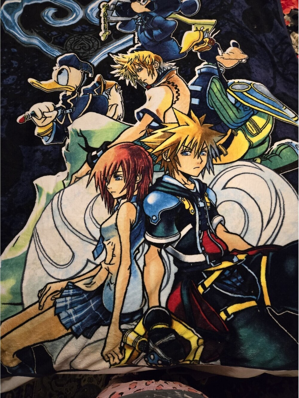 Disney Kingdom Hearts II Fleece Throw Blanket Sora Mickey Goofy Northwest 46x60